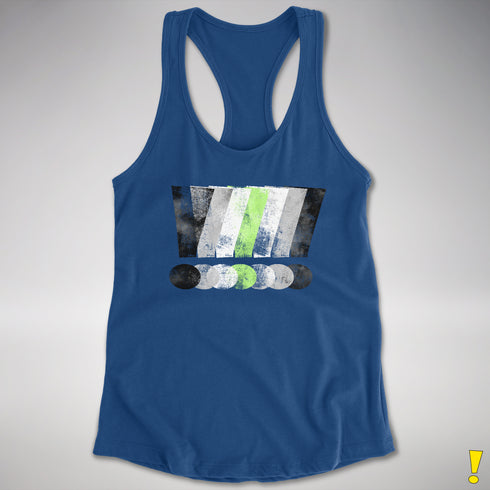 Agender Pride Grunge Exclamation Points Racerback Tank - Royal